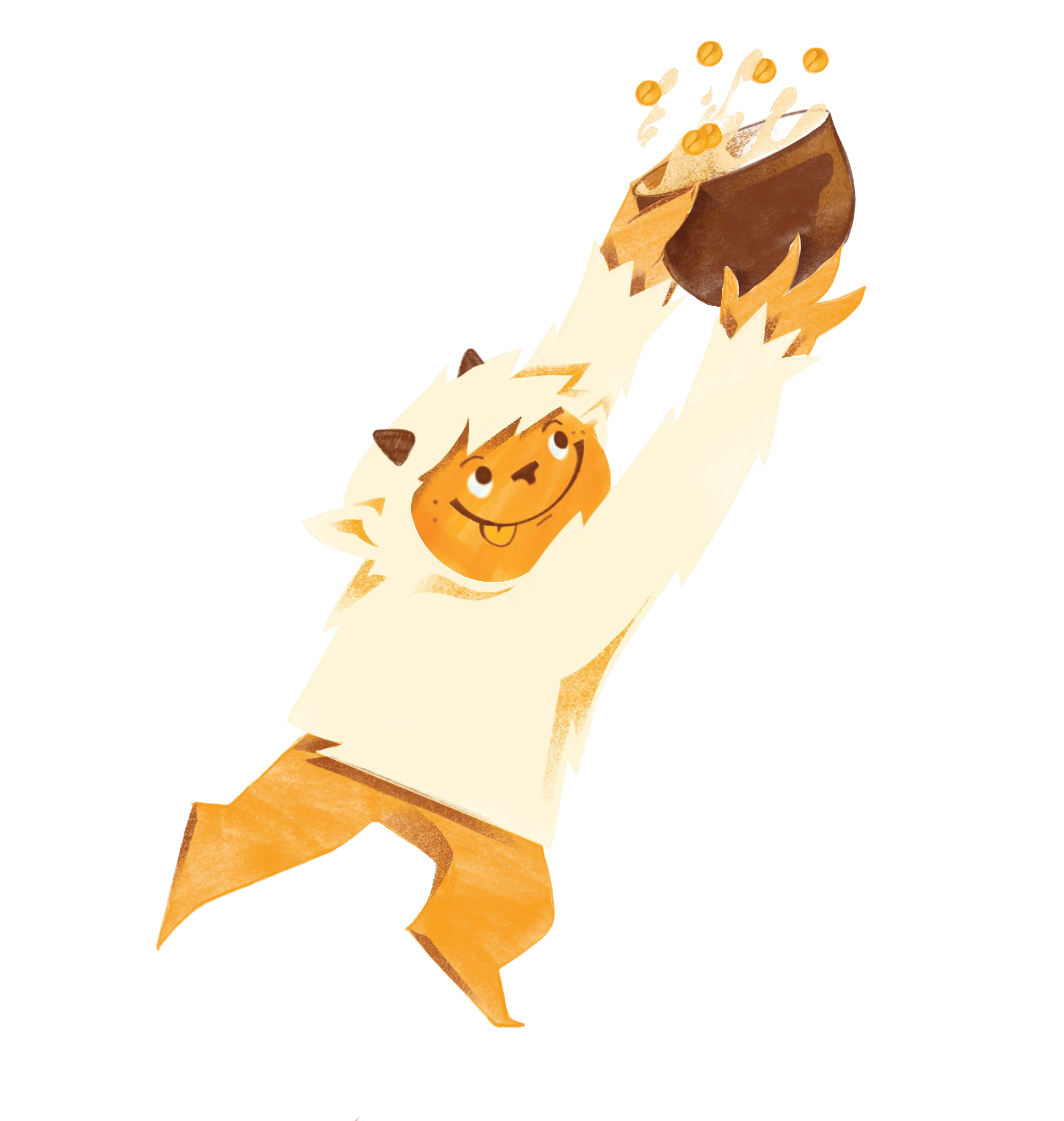 Freddy lifting a bowl of cereal